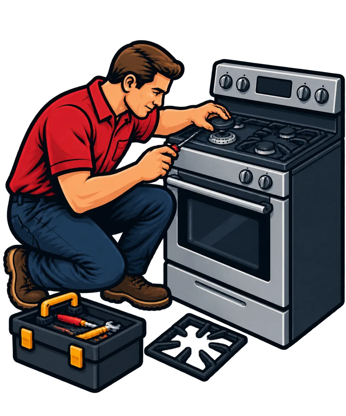 Technician repairing a stovetop in Dartmouth